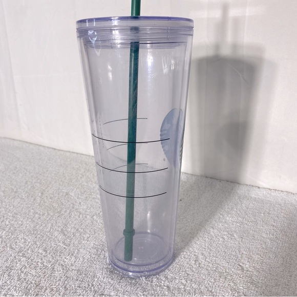 Starbucks Cold Cup Clear Venti Tumbler Traveler with Green Logo & Straw - Picture 7 of 12